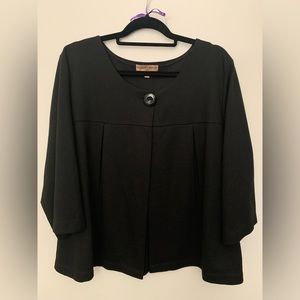 Notations Plus Size Black Sleeved Cape